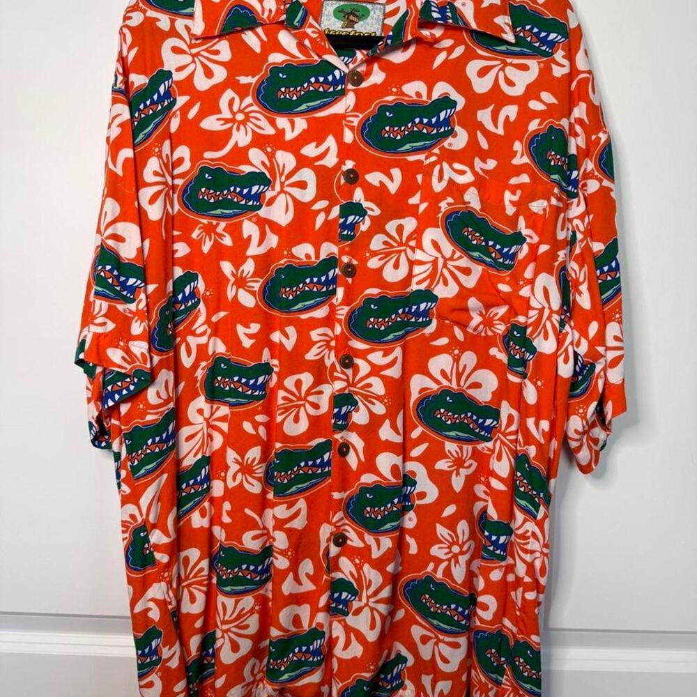 Florida gators orange button up hawaiian